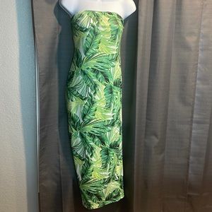 Jungle print body con dress size L, new with tags
